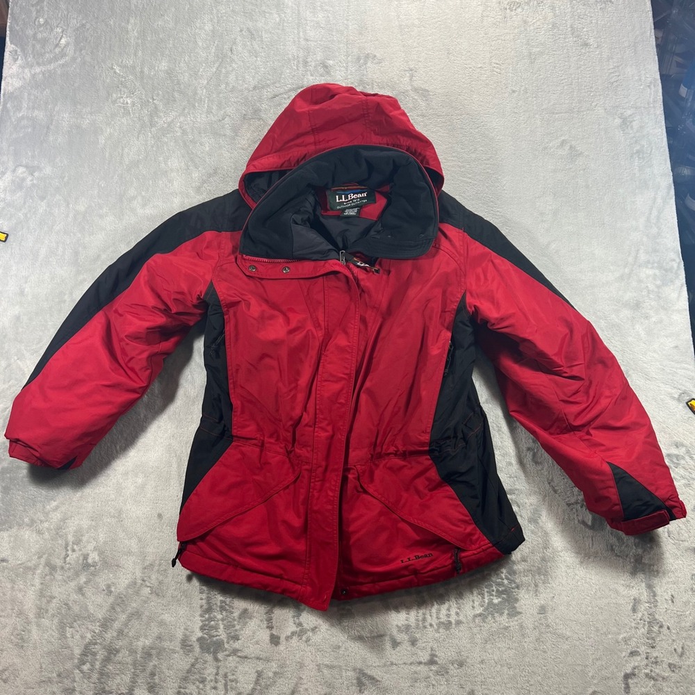 LL BEAN Gore-Tex Winter Jacket Womens M Red Thinsulate Hooded Parka OYN64